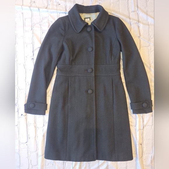 J. Crew Classic Black Trench Coat - Picture 2 of 7
